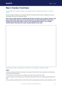 Free Fractions Drawing Sheet | Grade 4 | Math | BookFlik