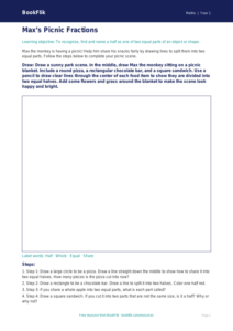 Free Fractions Drawing Sheet | Kindergarten | Math | BookFlik