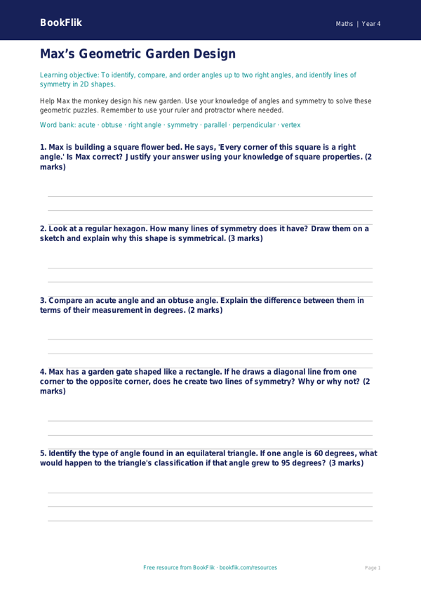 Math geometry worksheet grade 3 greater depth worksheet preview — Maths Geometry