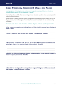 Free Geometry Assessment | Grade 4 | Math | BookFlik