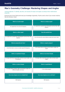 Free Geometry Flashcards | Grade 4 | Math | BookFlik