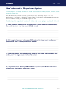 Free Geometry Template | Grade 4 | Math | BookFlik