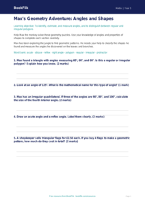 Free Geometry Worksheet | Grade 4 | Math | BookFlik