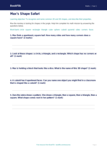 Free Geometry Worksheet | Kindergarten | Math | BookFlik