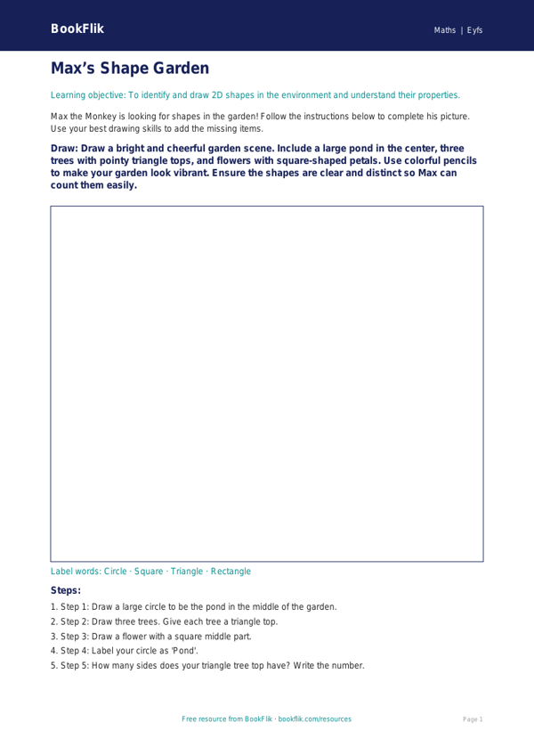 Free Geometry Drawing Sheet | Pre-K | Math | BookFlik worksheet preview — Maths Geometry