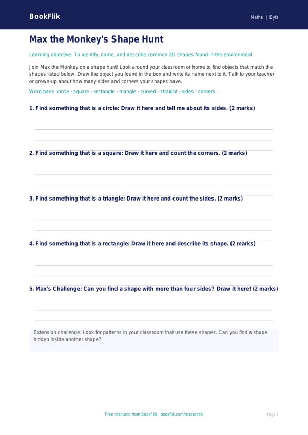 Free Geometry Template | Pre-K | Math | BookFlik worksheet preview — Maths Geometry