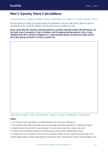 Free Halloween Maths Drawing Sheet | Grade 3 | Math | BookFlik