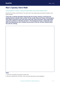 Free Halloween Maths Colouring Page | Pre-K | Math | BookFlik