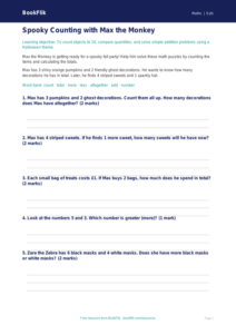 Free Halloween Maths Worksheet | Pre-K | Math | BookFlik