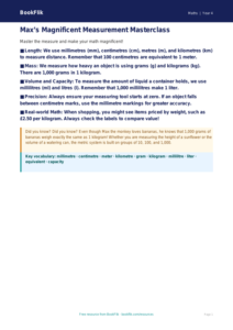 Math measurement poster grade 3 greater depth