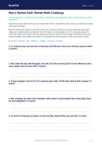 Free Mental Maths Track Sheet | Grade 3 | Math | BookFlik