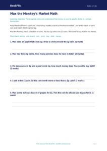Free Money Worksheet | Pre-K | Math | BookFlik