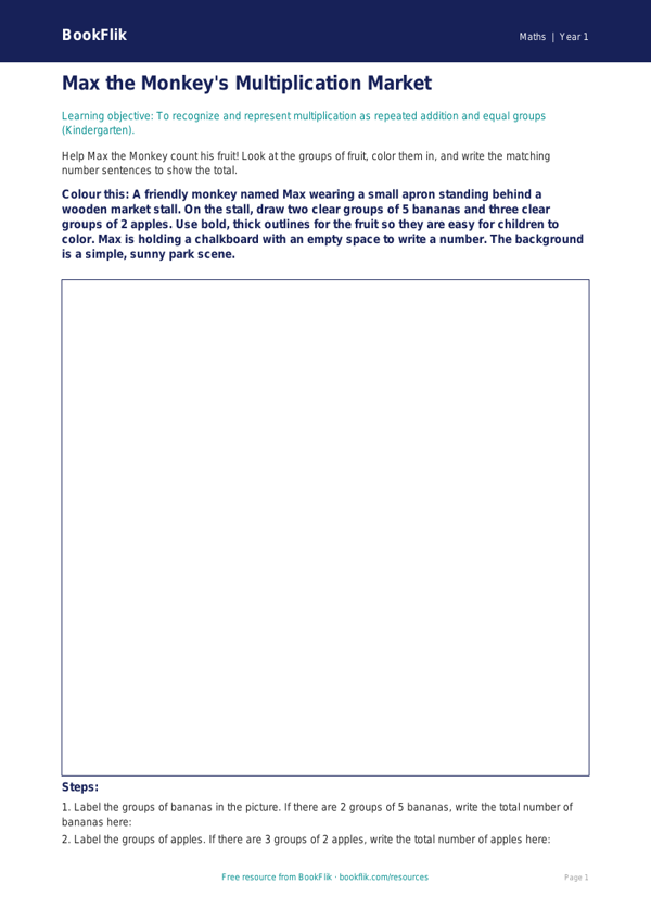 Kindergarten Math Basics: Introduction to Groups | BookFlik worksheet preview — Maths Multiplication