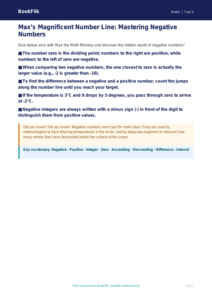 Free Negative Numbers Poster | Grade 4 | Math | BookFlik