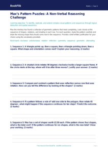 Free Non Verbal Reasoning Activity Sheet | Grade 3 | Math | BookFlik