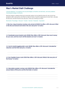 Free Percentages Activity Sheet | Grade 4 | Math | BookFlik