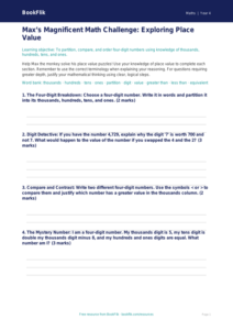 Math place value template grade 3 greater depth