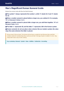 Free Roman Numerals Poster | Grade 3 | Math | BookFlik