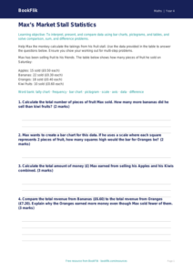 Free Statistics Worksheet | Grade 3 | Math | BookFlik