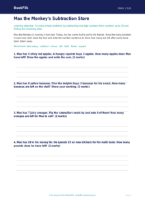 Free Subtraction Template | Pre-K | Math | BookFlik