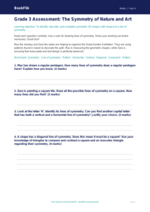 Free Symmetry Assessment | Grade 3 | Math | BookFlik