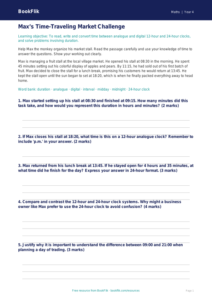 Free Time Track Sheet | Grade 3 | Math | BookFlik