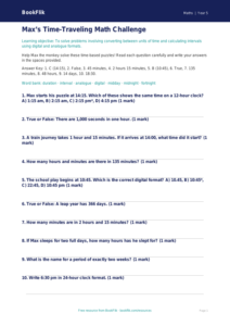 Time Quiz Grade 4 Free | Math Practice | BookFlik