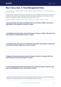 Time Template | Grade 4 Math Practice | BookFlik