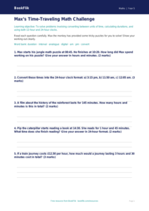 Time Worksheet | Grade 4 Math | Free Printable | BookFlik