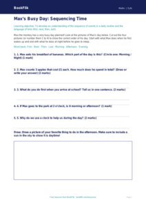 Free Time Activity Sheet | Pre-K | Math | BookFlik