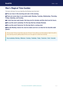 Free Time Poster | Pre-K | Math | BookFlik