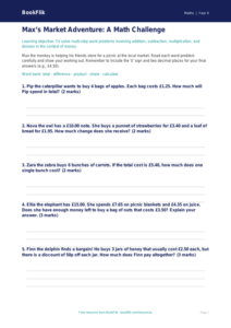 Math word problems activity sheet grade 3 core