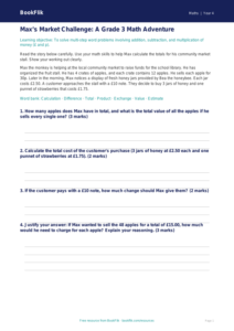 Free Word Problems Track Sheet | Grade 3 | Math | BookFlik