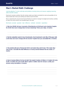 Free Word Problems Worksheet | Grade 3 | Math | BookFlik