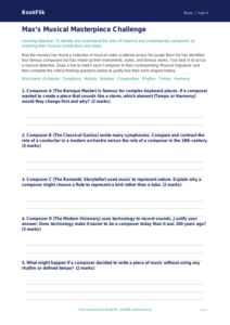 Free Composers Activity Sheet | Grade 3 | Music | BookFlik