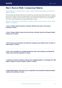 Free Composition Activity Sheet | Grade 3 | Music | BookFlik