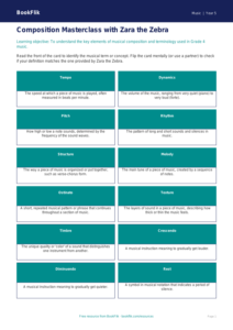 Free Composition Flashcards | Grade 4 | Music | BookFlik