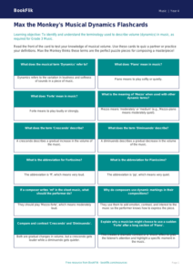 Free Dynamics Flashcards | Grade 3 | Music | BookFlik