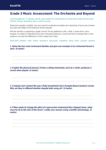 Free Instruments Assessment | Grade 3 | Music | BookFlik