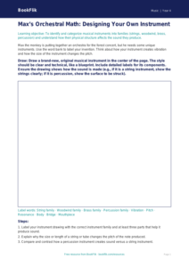 Free Instruments Drawing Sheet | Grade 3 | Music | BookFlik