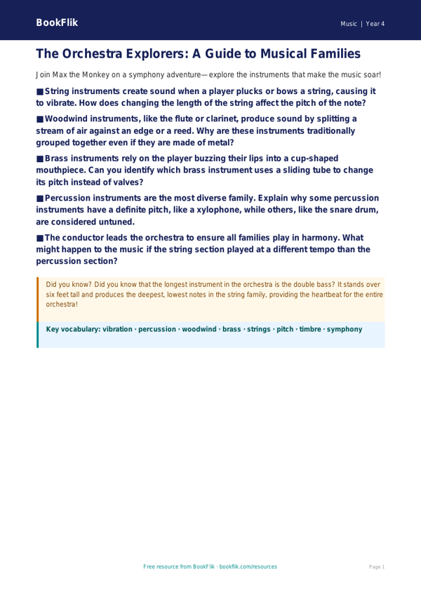 Free Instruments Poster | Grade 3 | Music | BookFlik worksheet preview — Music Instruments