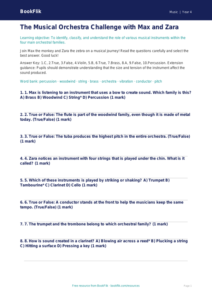 Free Instruments Quiz | Grade 3 | Music | BookFlik