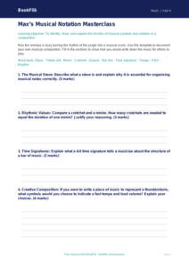 Free Music Notation Template | Grade 3 | Music Theory | BookFlik