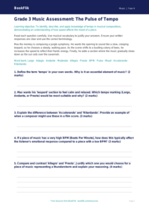 Tempo Assessment Grade 3 Free | Music Theory | BookFlik