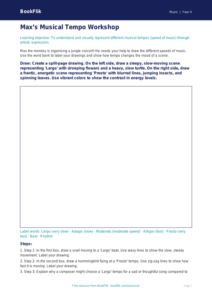 Free Tempo Drawing Sheet | Grade 3 | Music | BookFlik