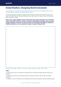 World Music Drawing Sheet | Grade 3 Music Activity | BookFlik