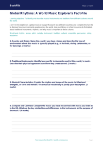 Free World Music Template | Grade 3 | Music | BookFlik