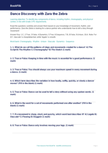 Dance Quiz Grade 3 | Physical Education | BookFlik