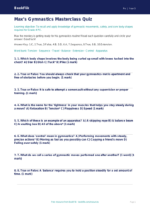Free Gymnastics Quiz | Grade 4 | Physical Education | BookFlik