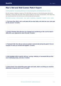 Free Net And Wall Games Template | Grade 4 | Physical Education | BookFlik